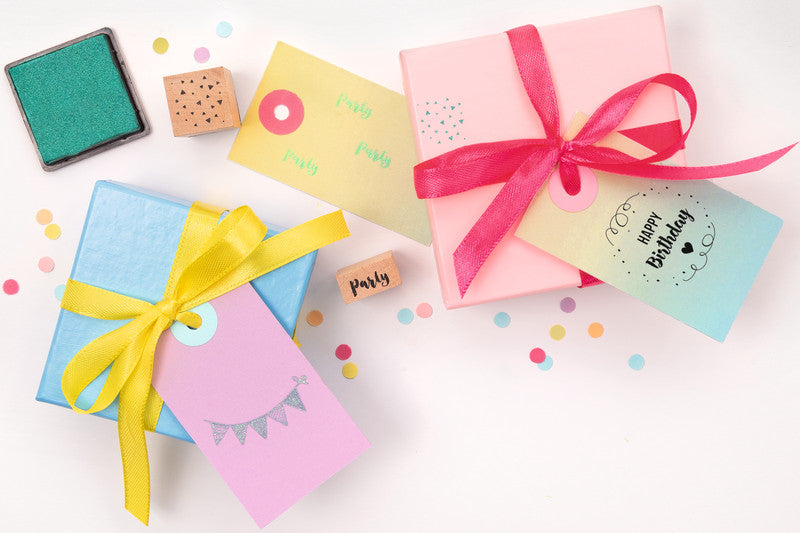 Folia Motivstempel-Set – Happy Birthday, 11 Teile, Kissen sortiert