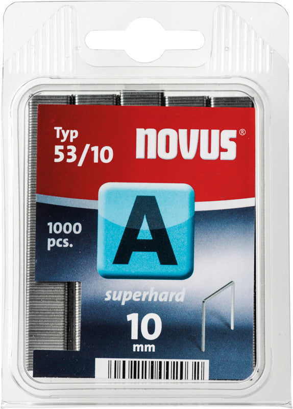 Novus Heftklammern 53/10 – für Novus Heftpistole J-29 – Metall, silber – 1000 Stk.