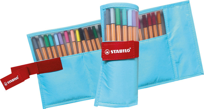 STABILO Fineliner – 25er-Set 0,4 mm – 25 Farben, sortiert