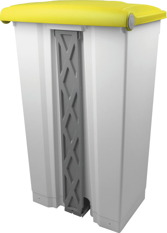Helit Abfallcontainer – 90 l – mit Deckel – Kunststoff, Weiss – B × H × T 500 × 830 × 410 mm