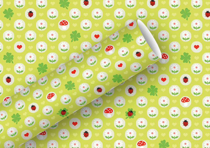 Braun + Company Geschenkpapier – Kleines Glück (Frühling) – 80 g/m2, gestrichen, Papier – 700 × 2000 mm