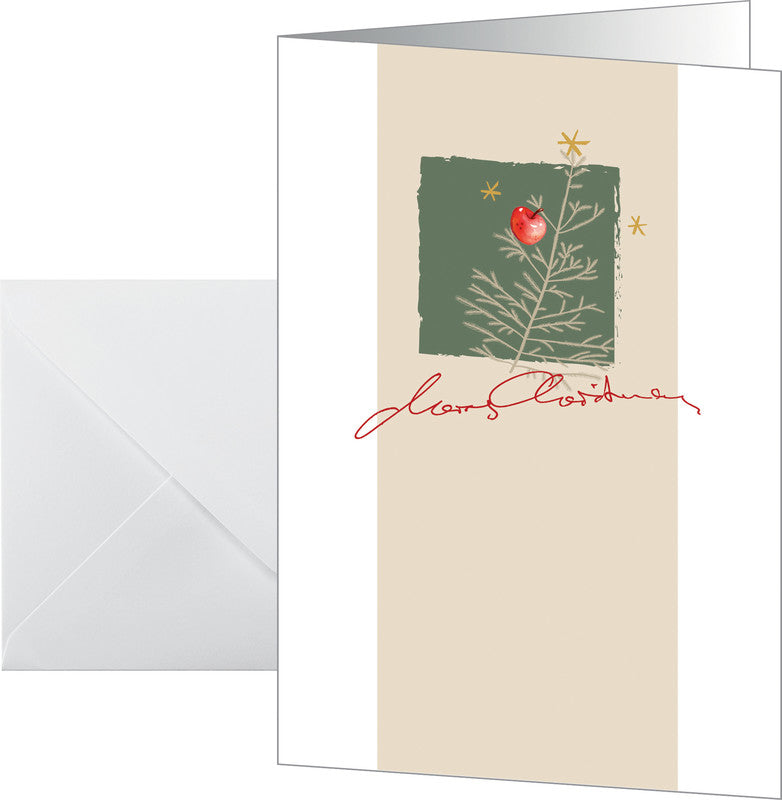 Sigel Weihnachtsgrusskarte (mit Äpfeln) – A6 (105 × 148 mm) – mit Umschlägen, für Inkjet/Laser/Kopierer