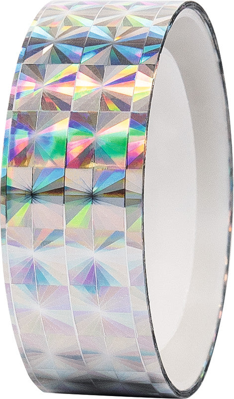 Folia Washi Tape (Deko) – mit Abroller – permanent, holografisch, 12 mm × 2 m, farbig sortiert, 6 Rollen