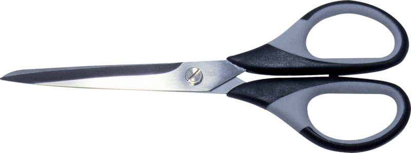Lerche Universalschere MAGNA 484 – 16,0 cm, Edelstahl, für Rechtshänder, spitz, Softgrip, Kunststoff, grau
