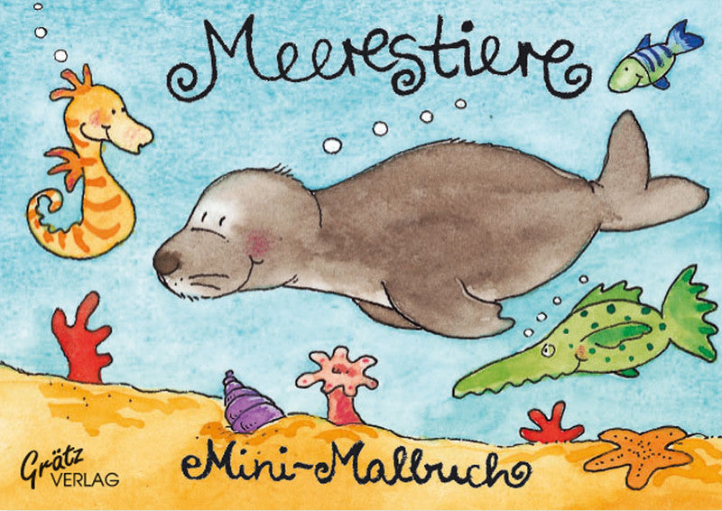 Grätz verlag Mini Malbuch, Karton, 7,4 × 10,5 cm, Mehrfarbig