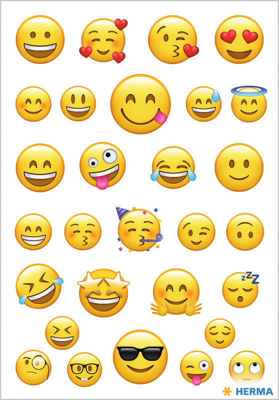 HERMA Schmucketiketten – Lovely Emojis – 87 Stück – permanent – mehrfarbig