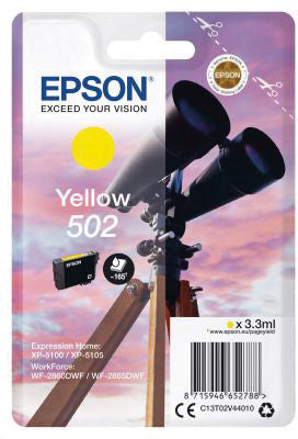 Epson Tintenpatrone 502, Gelb, 165 Seiten