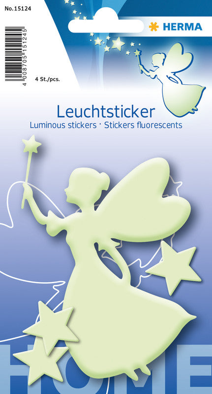 HERMA Leuchtsticker – Sternenfee – 4 Stück – wiederablösbar – Gelb