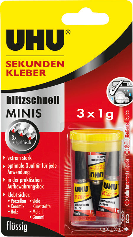 UHU Sekundenkleber blitzschnell Minis – 1 g