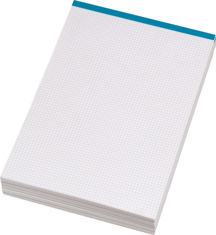 Elco Notizblock A4, 4 mm kariert, Klammerheftung, 100 Blatt, perforiert, 65 g/m² – weiss