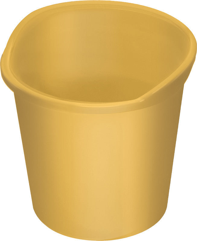 Helit Papierkorb the joy – 13 l – Kunststoff, gelb – Ø 280 × H 300 mm