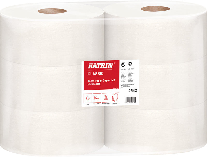 Katrin Toilettenpapier Gigant – 2-lagig, 1'200 Blatt/Rolle – für Katrin Inclusive Gigant L – 6 Rollen