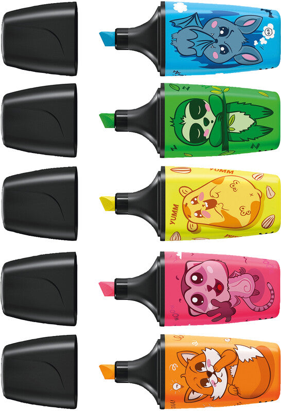 STABILO BOSS Textmarker Mini Set 5 Farben – Keilspitze, 2–5 mm