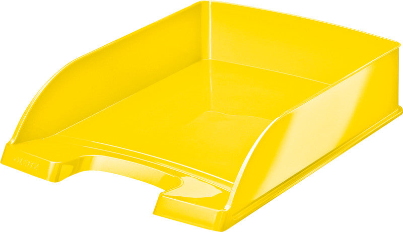 Leitz WOW – Briefkorb für A4, Polystyrol (PS), Gelb, Hochglänzend, 242 × 60 × 330 mm