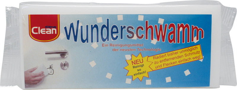 Elina clean Universalschwamm – Kunststoff, 14 × 6 × 3 cm, weiss, für Farbstifte, Fingerabdrücke, Kalkflecken