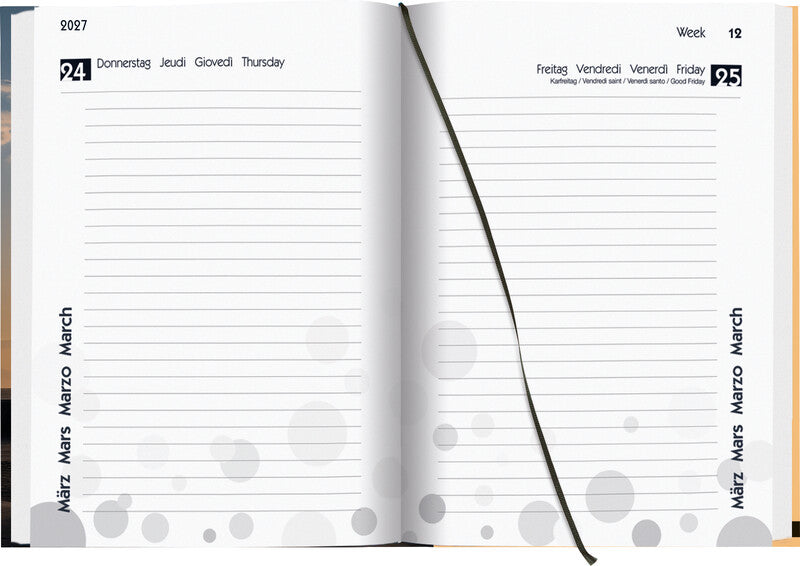 Biella mydiary Schüleragenda – 1 Tag/Seite, gebunden, 12 × 16,5 cm, Aug–Jul, 1-h-Takt, mehrfarbig