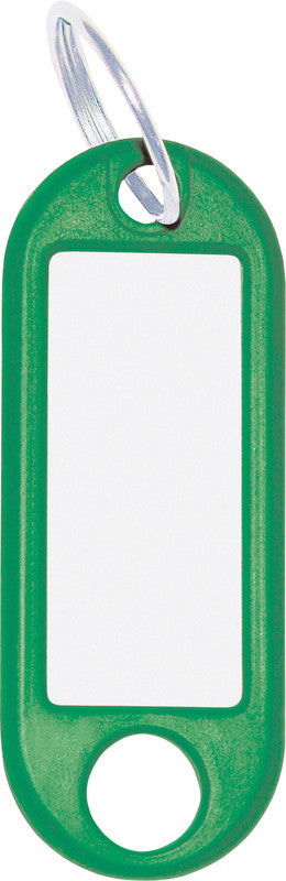 Wedo Schlüsselschild – Grün, Kunststoff, Beschriftungsfeld 32 × 14 mm, B 21 × H 52 mm, 10 Stk.