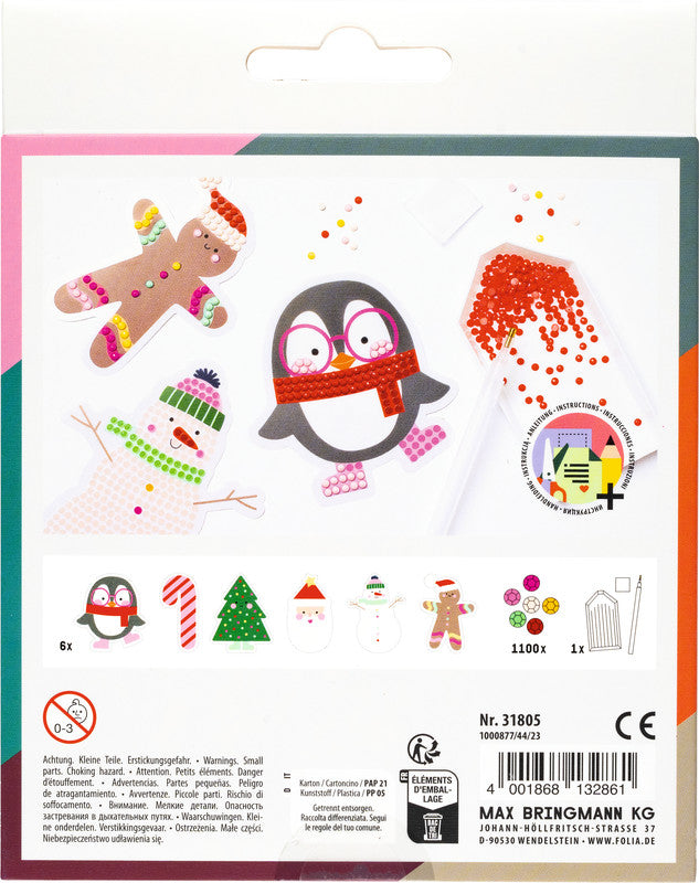 Folia Diamantbild-Set Weihnachten – 6 Motiv-Sticker