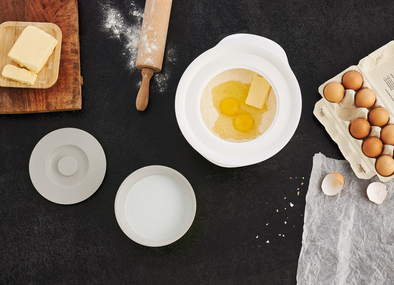 Rotho Rührschüssel Fresh – 4 l – mit Deckel und Henkel, spülmaschinenfest – Kunststoff – Grau