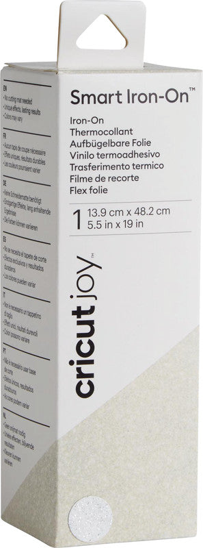 Cricut Aufbügelfolie Glitter – Weiss – 13,9 × 48,2 cm – für Cricut JOY Schneideplotter