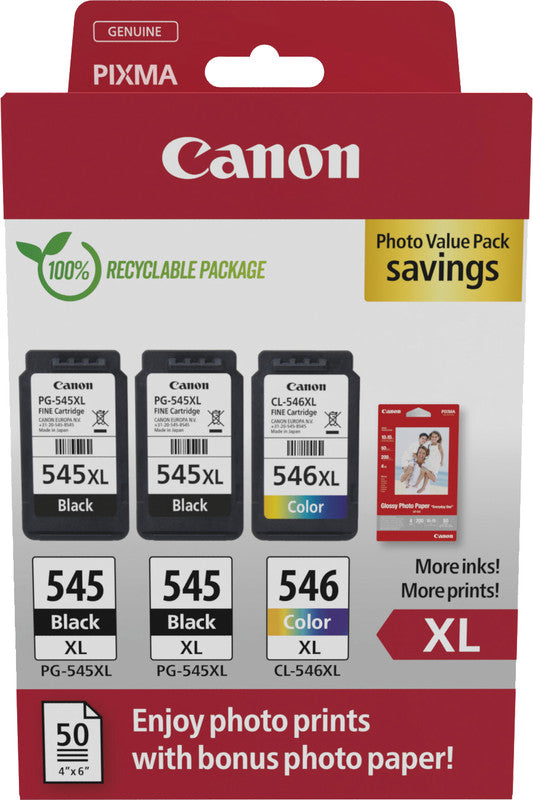 Canon Tintenpatronen-Multipack PG-545/CL-546, 3er-Pack – für PIXMA