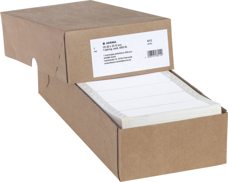 HERMA Druckeretiketten, 102 mm × 36 mm, weiss, Papier, selbstklebend, 4000 Etiketten