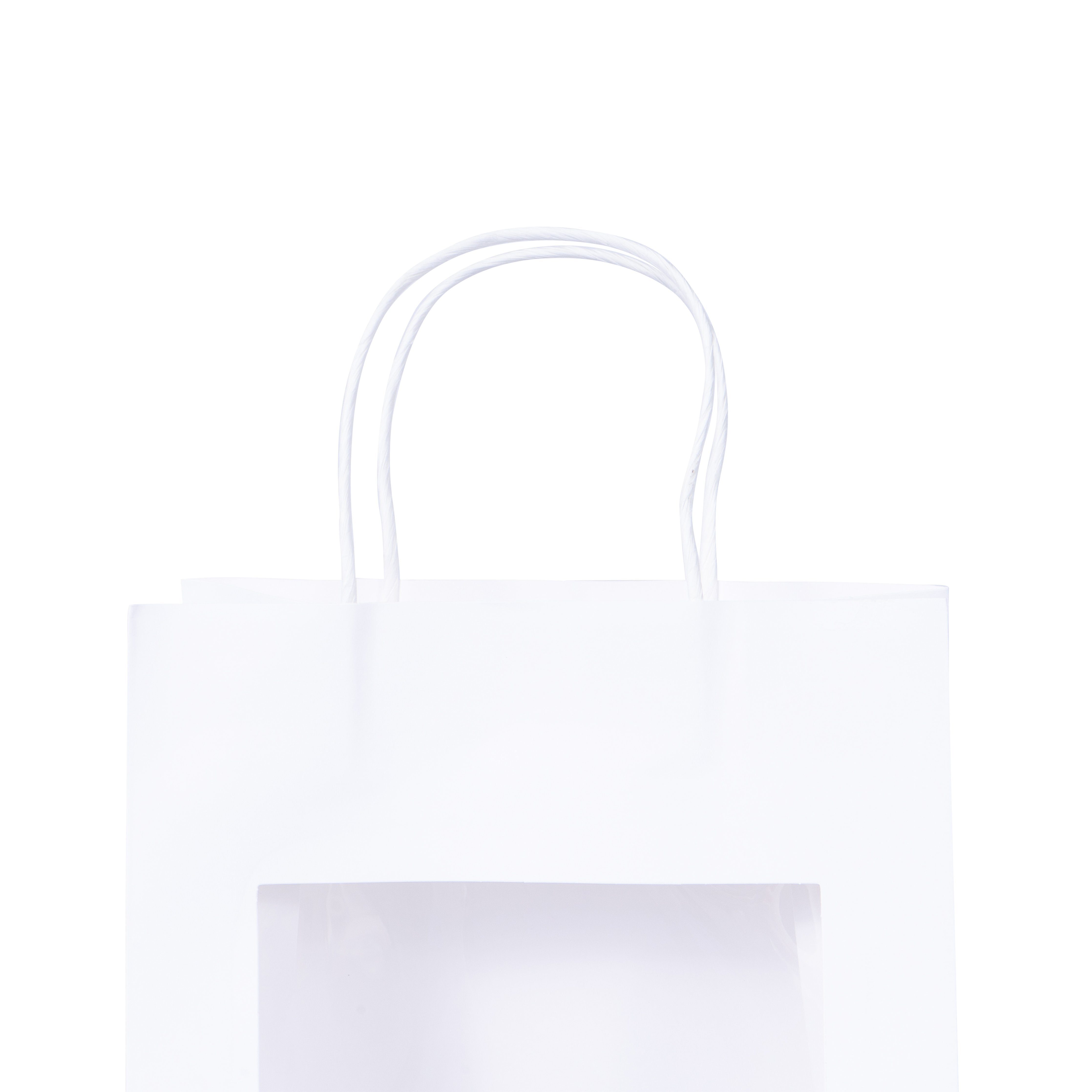 Model Geschenktragetasche – Weiss, Sichtfenster, Kordel, 22 × 11 × 28 cm, 1 Stück