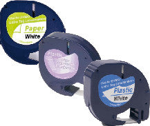 Keine marke eos Dymo Schriftband – 12 mm × 4 m, transparent, schwarz, LetraTag