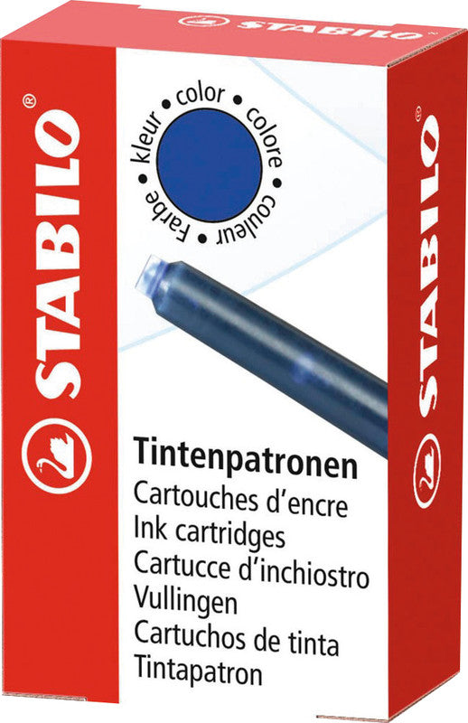STABILO Tintenpatronen – Blau, geruchsarm, 6 Stk.
