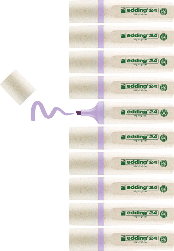 Edding 24 EcoLine Textmarker pastellviolett – Keilspitze, 2–5 mm, nachfüllbar, Blauer Engel