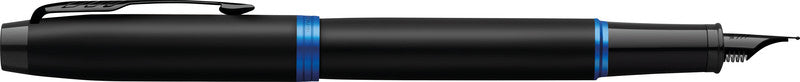 Parker IM Professionals Vibrant Rings – Mittlere Feder – für Rechts- & Linkshänder – Schwarz, Blau – Patronen