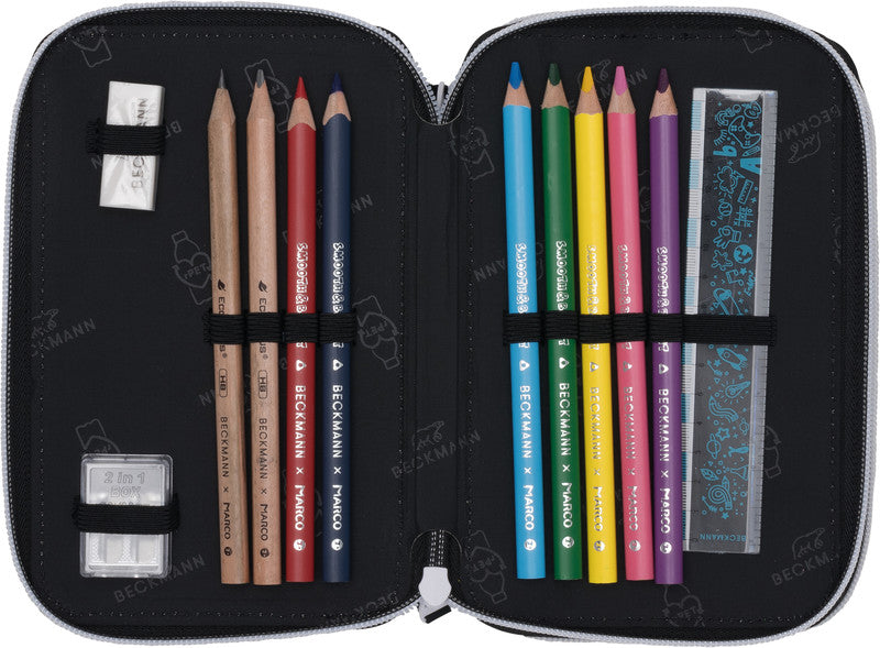 Beckmann Classic 1st Triple Etui, gefüllt, 27-teilig – Magic League – Kunststoff – 13 × 20,5 × 7 cm
