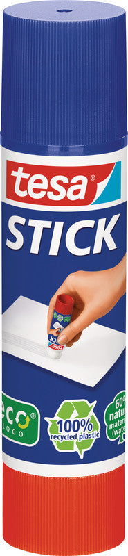 TESA ecoLogo Klebestift – Stift, permanent, transparent, lösemittelfrei, 20 g, für Papier, Karton, Fotos u. a.