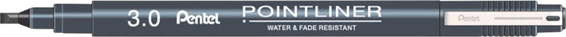 Pentel Pointliner S20P-C3A Fineliner – fein, schwarz, 1 Stk., wasserfest