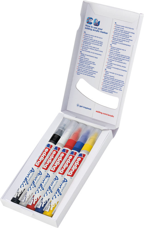 Edding Acrylmarker für Permanent-Marker – sortiert, 5er