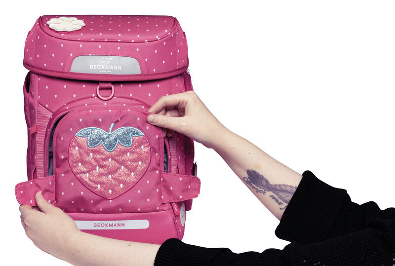 Beckmann Schulrucksack Plus Air – Strawberry – 28,0×40,5×23,0 cm – 20 l – Recycelte Materialien