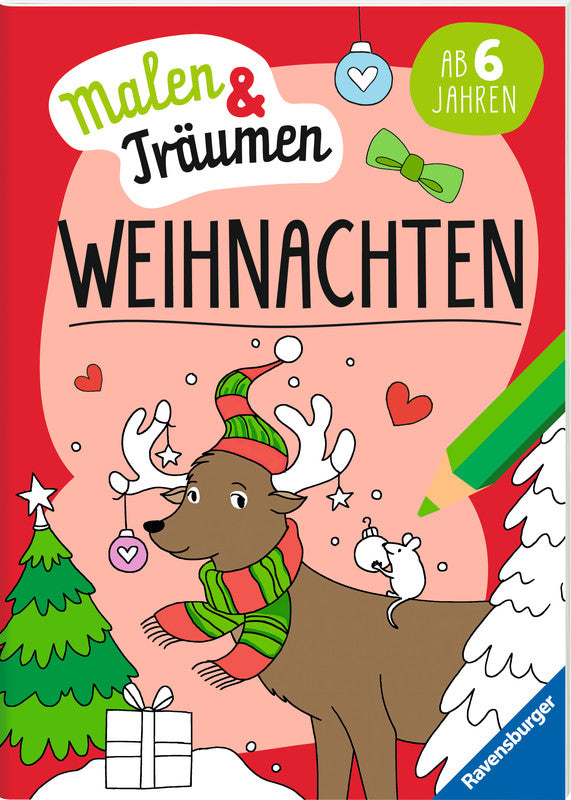 Ravensburger Malen & Träumen Weihnachten Malbuch, Karton, 21 × 29,4 cm, mehrfarbig, ab 6 J., 24 Seiten