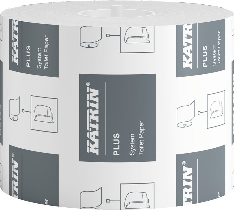 Katrin Toilettenpapier Plus System 800 – 2-lagig, 100 × 125 mm, 800 Coupons pro Rolle