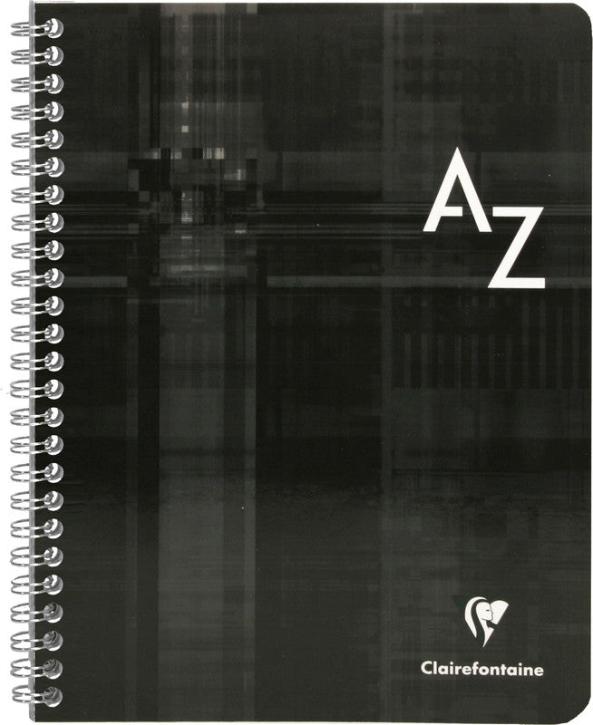 Clairefontaine Spiralheft Register A–Z, 170 × 220 mm, Spiralbindung, Karton, 50 Blatt, 90 g/m² – sortiert