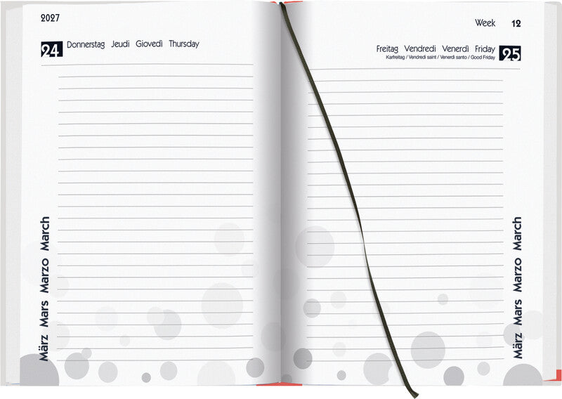 Biella mydiary Schüleragenda – 1 Tag/Seite, gebunden, 12 × 16,5 cm, Aug–Jul, mehrsprachig, Easy, FSC