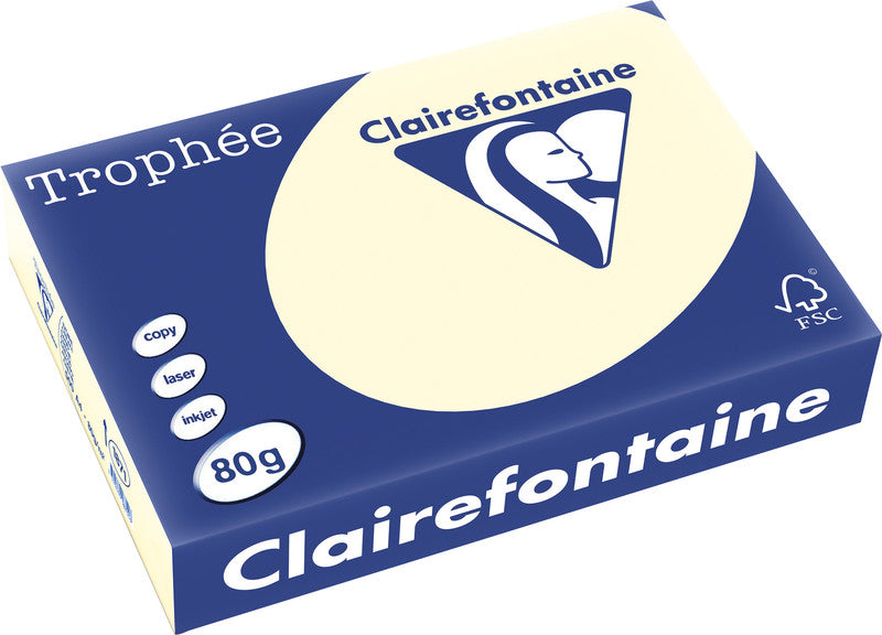 Clairefontaine Kopierpapier – A4, 80 g/m², Sand – für Inkjet/Laser/Kopierer – FSC, EU Ecolabel – 500 Blatt