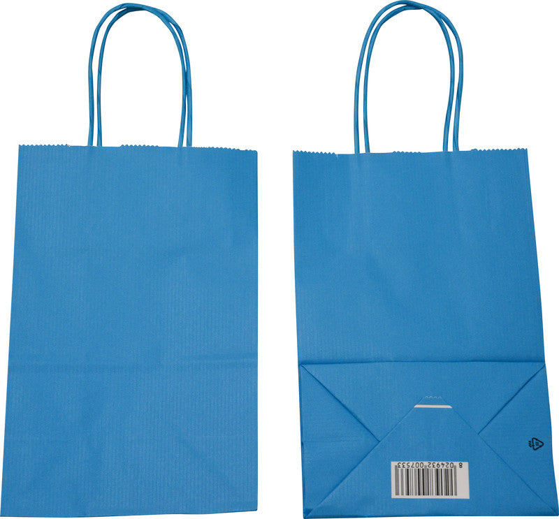 Elco Papiertragetasche – Türkis, 550 × 150 × 490 mm, Traglast 3 kg, 25 Stk.