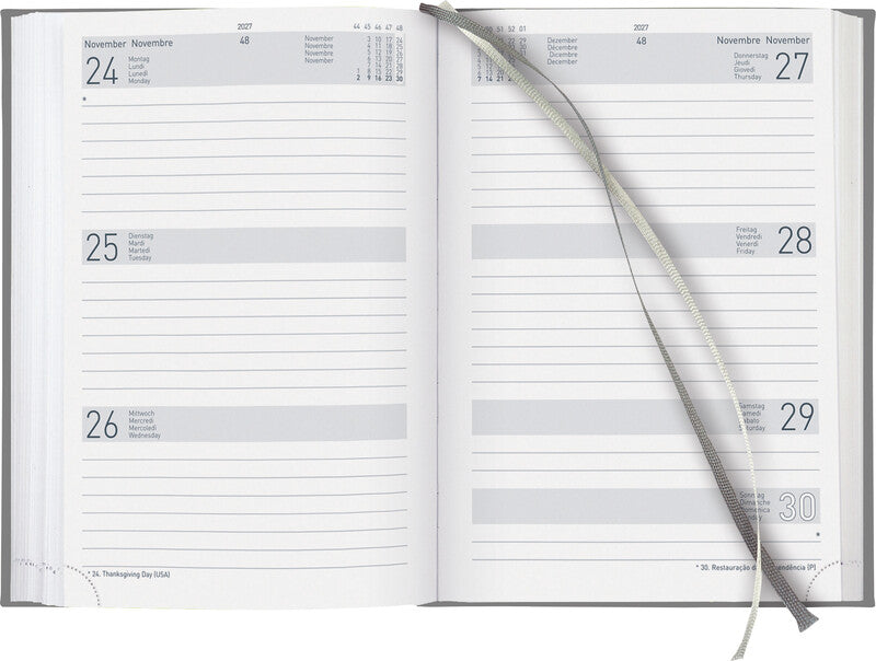 Biella Dispo Term Trend Agenda – 1 Woche/2 Seiten, gebunden, 14,5 × 20,5 cm, Jan–Dez, 2027, Japanese, FSC