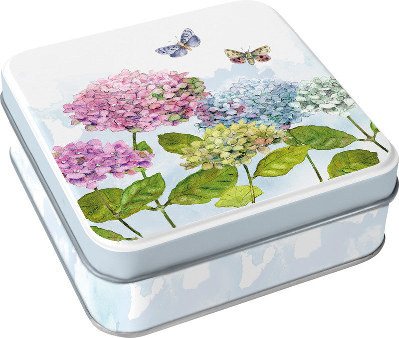 Grätz verlag Geschenkbox – Hortensien – Metall – 105 × 35 × 105 mm