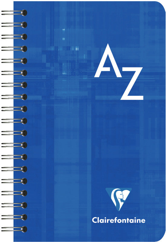 Clairefontaine Spiralheft A7, Register A–Z, kariert 5 mm, Karton, 50 Blatt, 90 g/m² – farbig sortiert