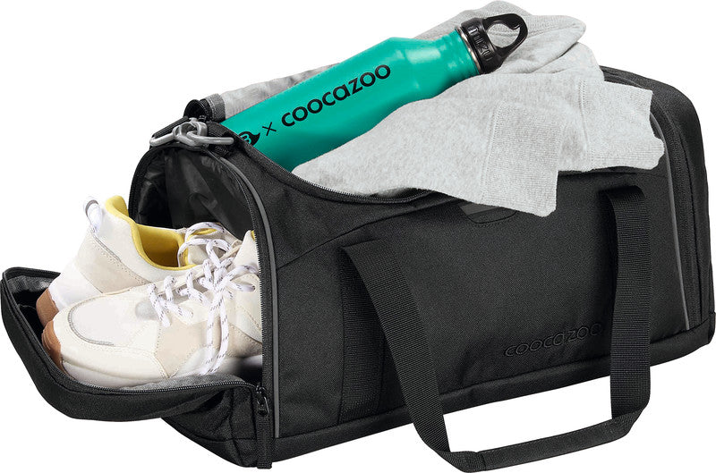 Coocazoo Sporttasche – 20 l, Motiv Black Coal, mit Schultergurt, wasserabweisend, 40 × 24 × 23 cm
