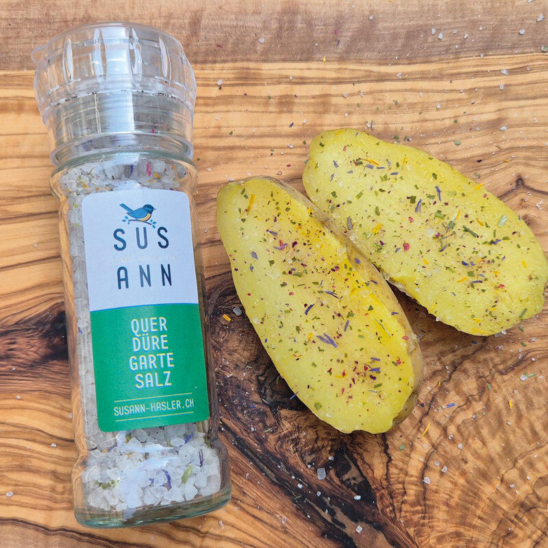 Sus ann Bio-Gewürzmischung Blüten-Salz in Mühle – 100 g