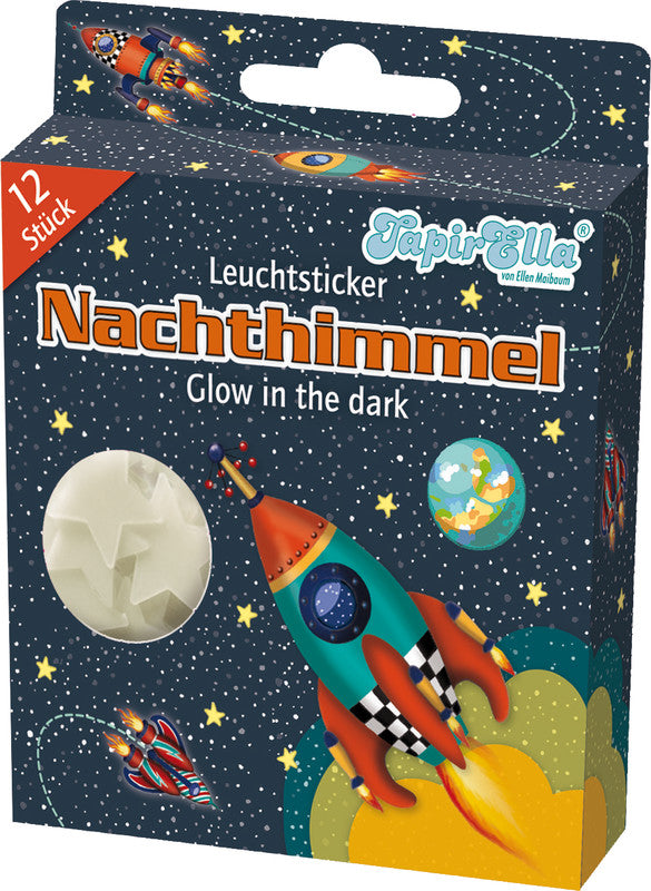 Tapirella Schmucketiketten – Motiv Nachthimmel – Papier, 12 Stk, 1 Bogen