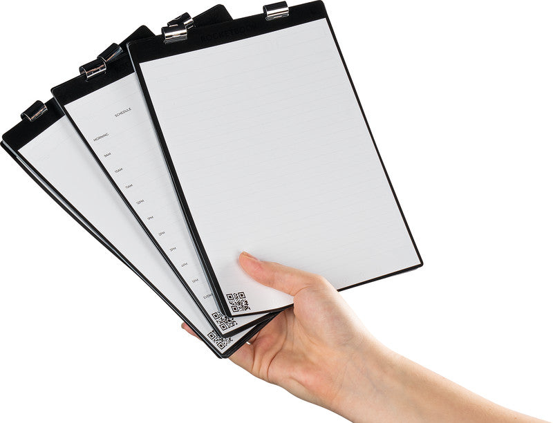 Rocketbook Notizblock, liniert, punktkariert, 20 Blatt, Hardcover – schwarz, für ROCKETBOOK App