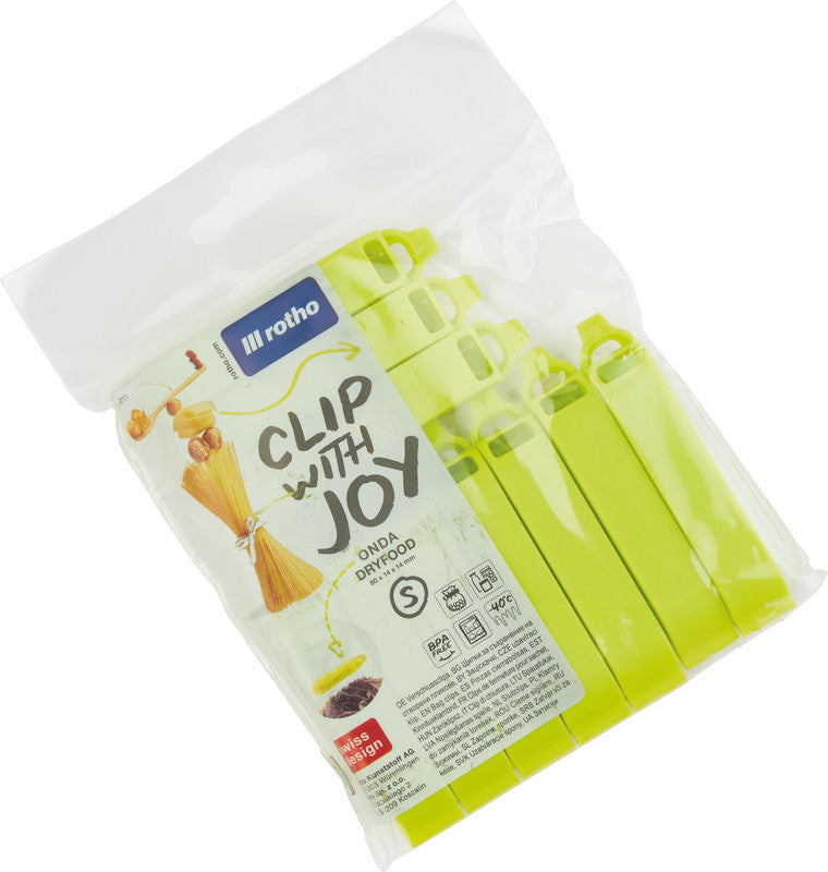 Rotho Verschlussclips-Set Onda – Grösse S 7 cm, limonengrün – 10 Stück – Kunststoff